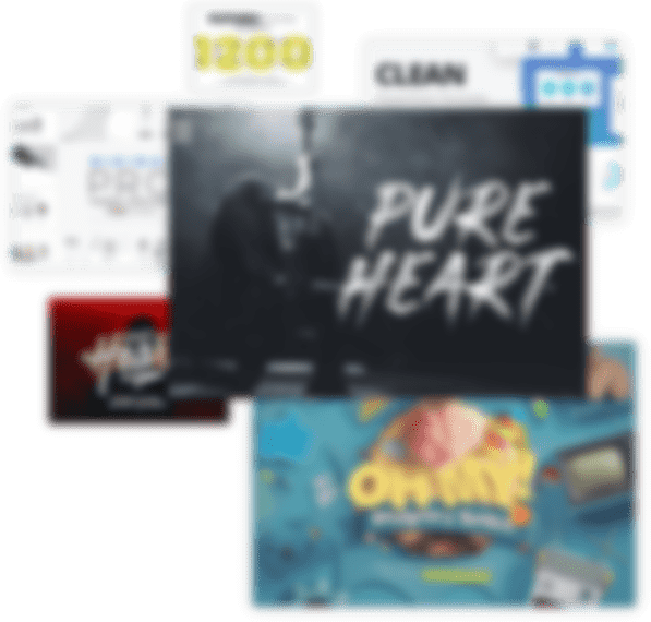 A group of images with the word pure heart on them.